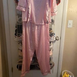 Pretty Little Thing pink pajama set.